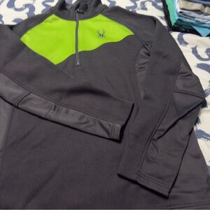 Spyder Men's Performance Jacket in Charcoal and Lime
